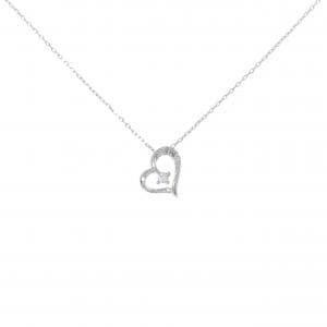PT900/PT850 ハート ダイヤモンド ネックレス 0.03CT