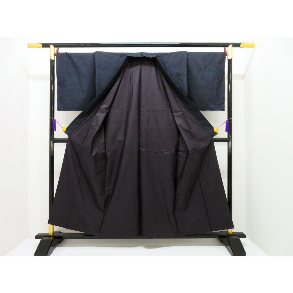 【未使用品】男物【横双大島紬】きもの・羽織　２点セット