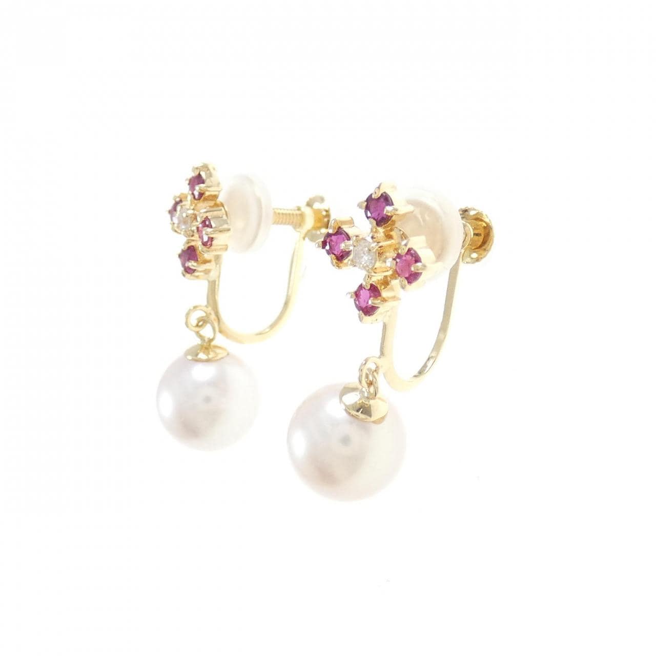 K18YG color stone earrings