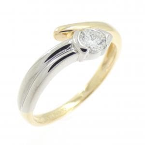 K18YG/PT900 ダイヤモンド リング 0.18CT