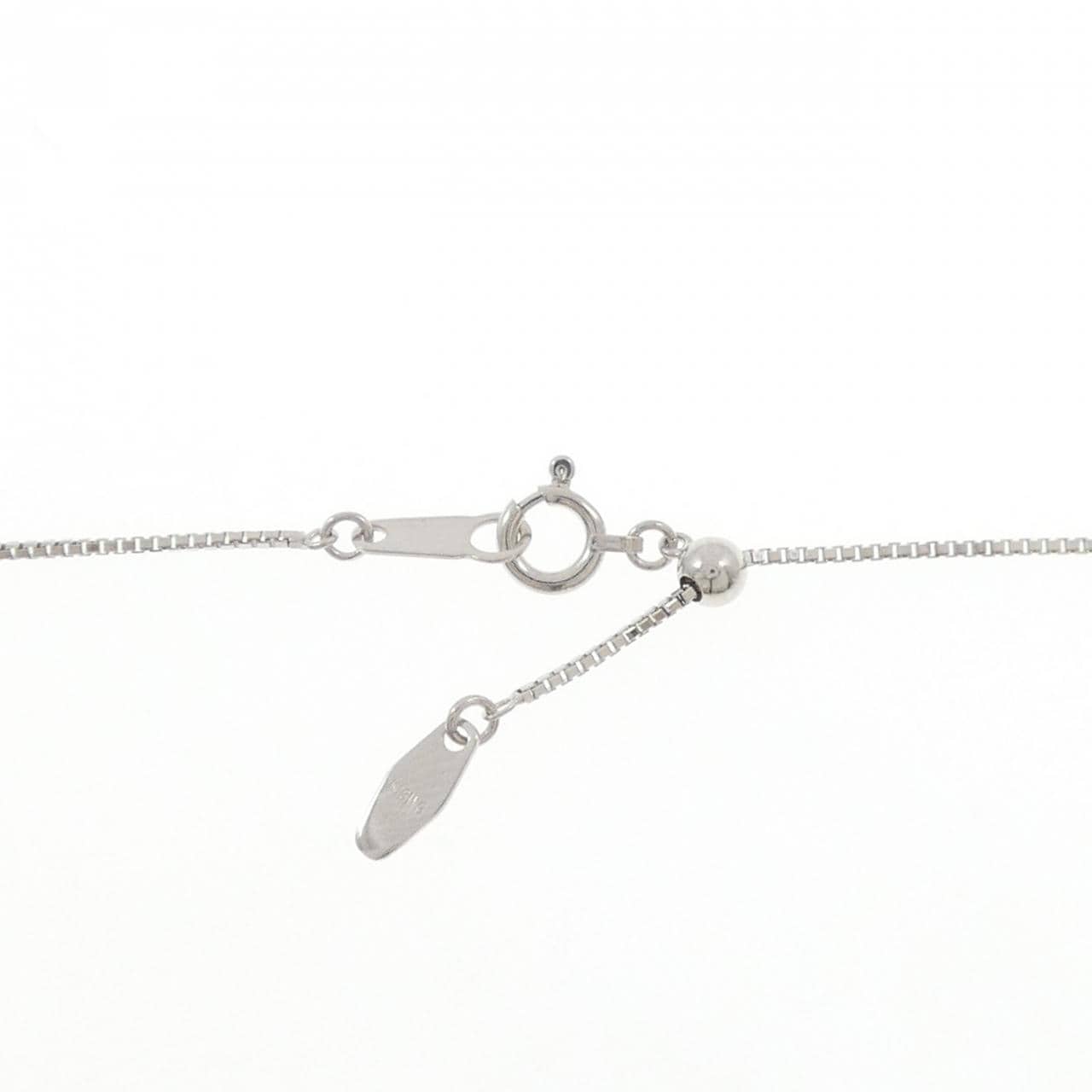 K18WG フラワー ダイヤモンド ネックレス 0.257CT