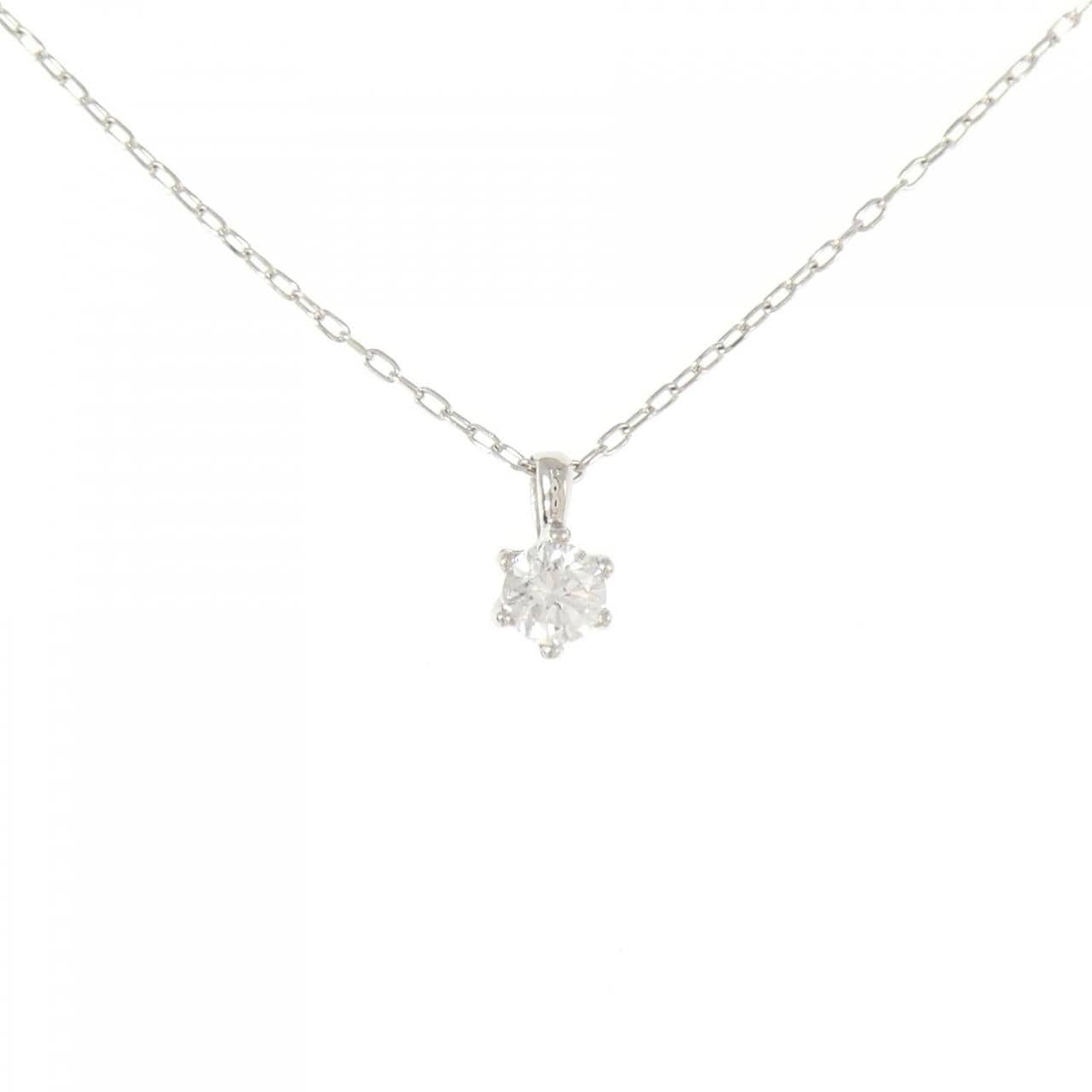 PT900/PT850 ソリティア ダイヤモンド ネックレス 0.313CT