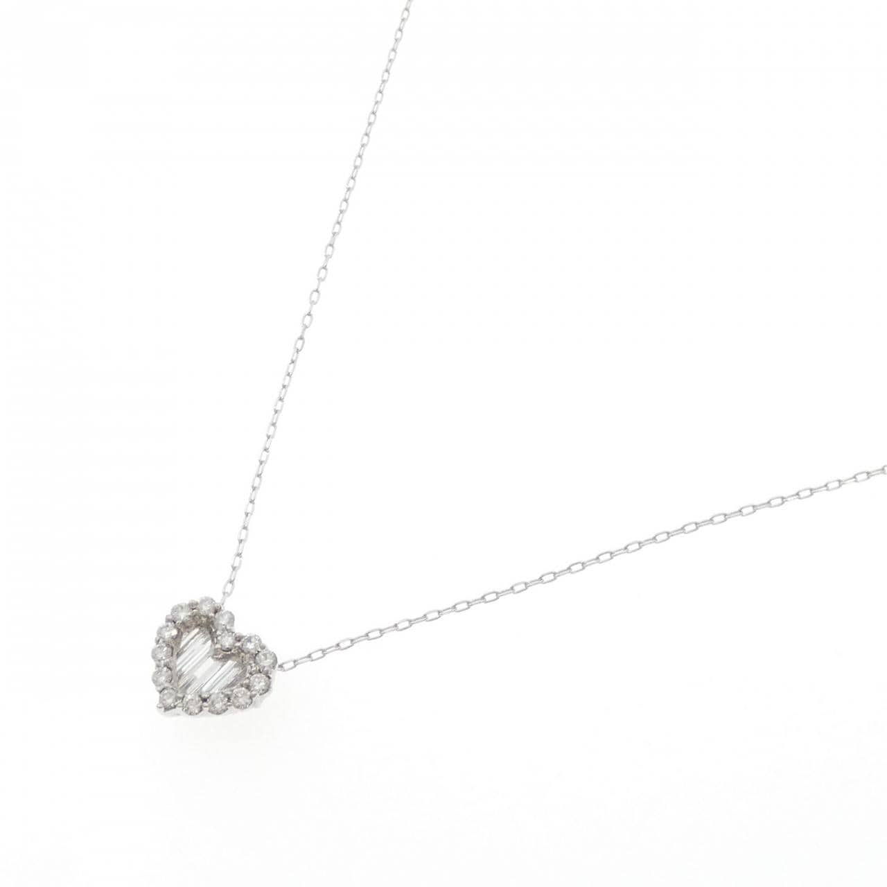 K18WG ハート ダイヤモンド ネックレス 0.72CT