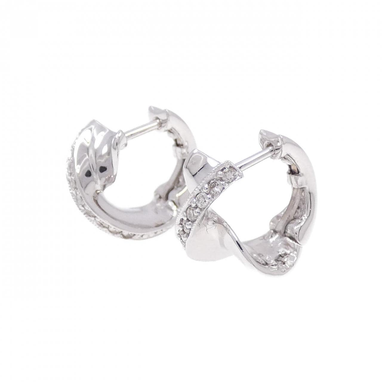 K18WG ダイヤモンド ピアス 0.18CT