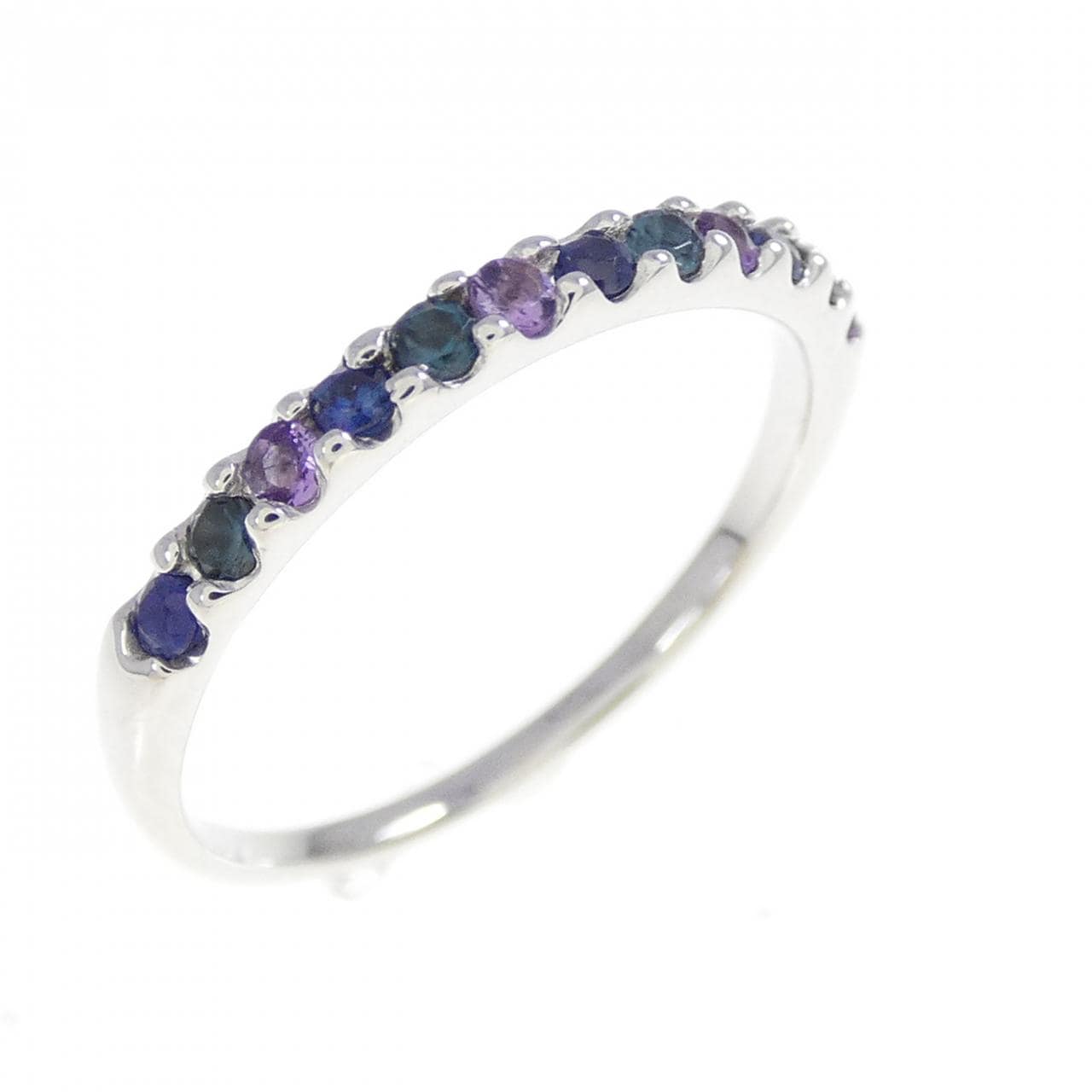 K18WG カラーストーン リング