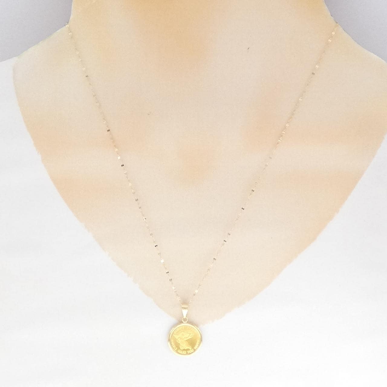 K18YG(frame)/K18YG coin necklace