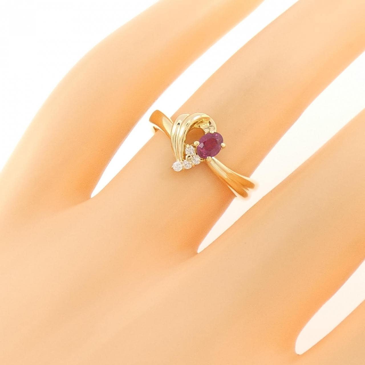 K18YG ルビー リング 0.20CT