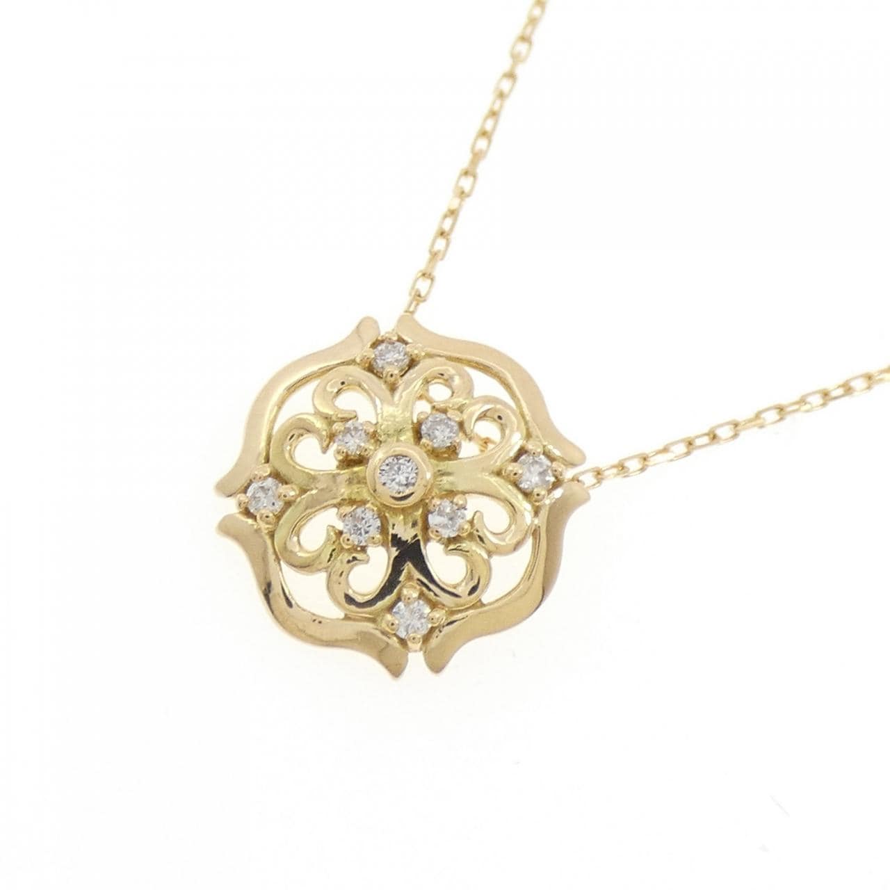 K18YG ダイヤモンド ネックレス 0.08CT