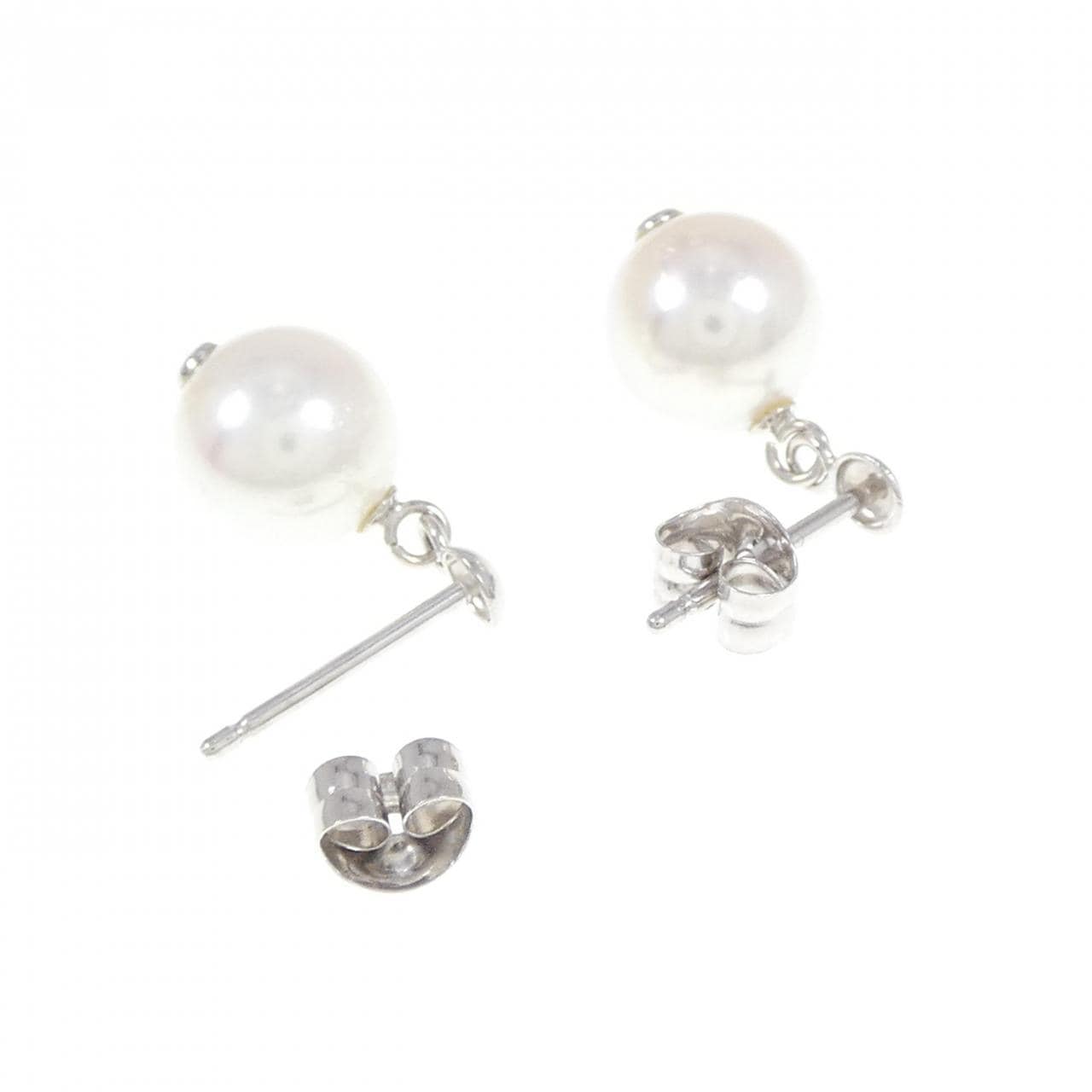 K14WG Akoya pearl earrings 7.5mm