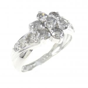 K18WG フラワー ダイヤモンド リング 1.09CT