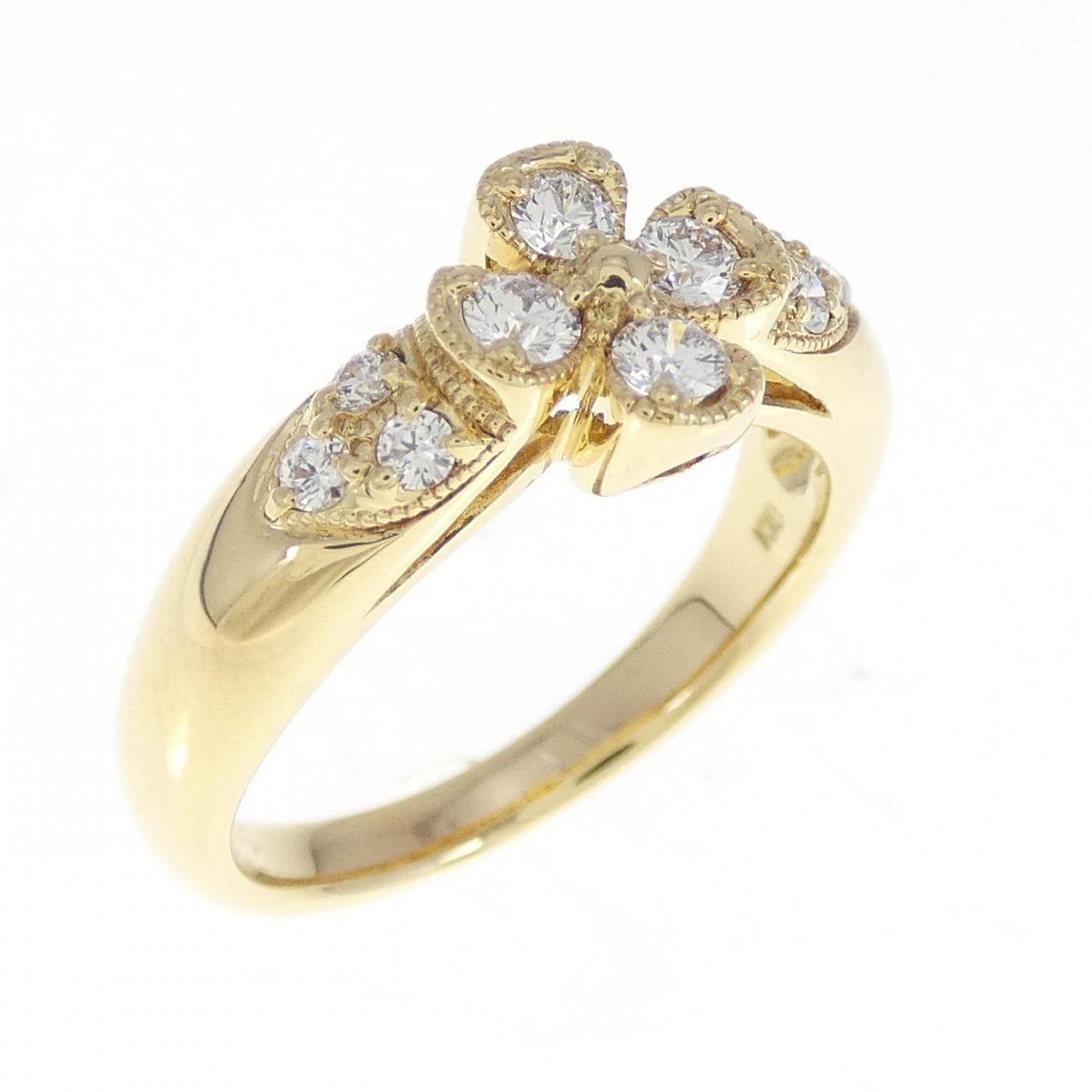 K18YG クローバー ダイヤモンド リング 0.35CT