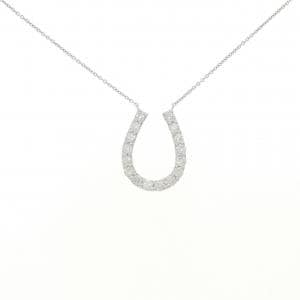 K18WG ホースシュー ダイヤモンド ネックレス 1.05CT