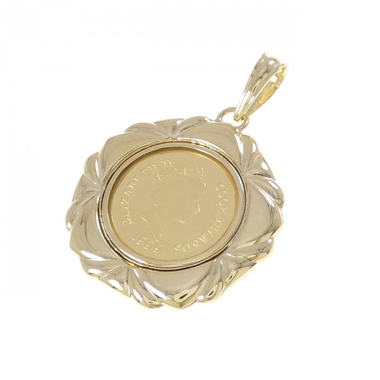 K18YG(枠) コイン ペンダント