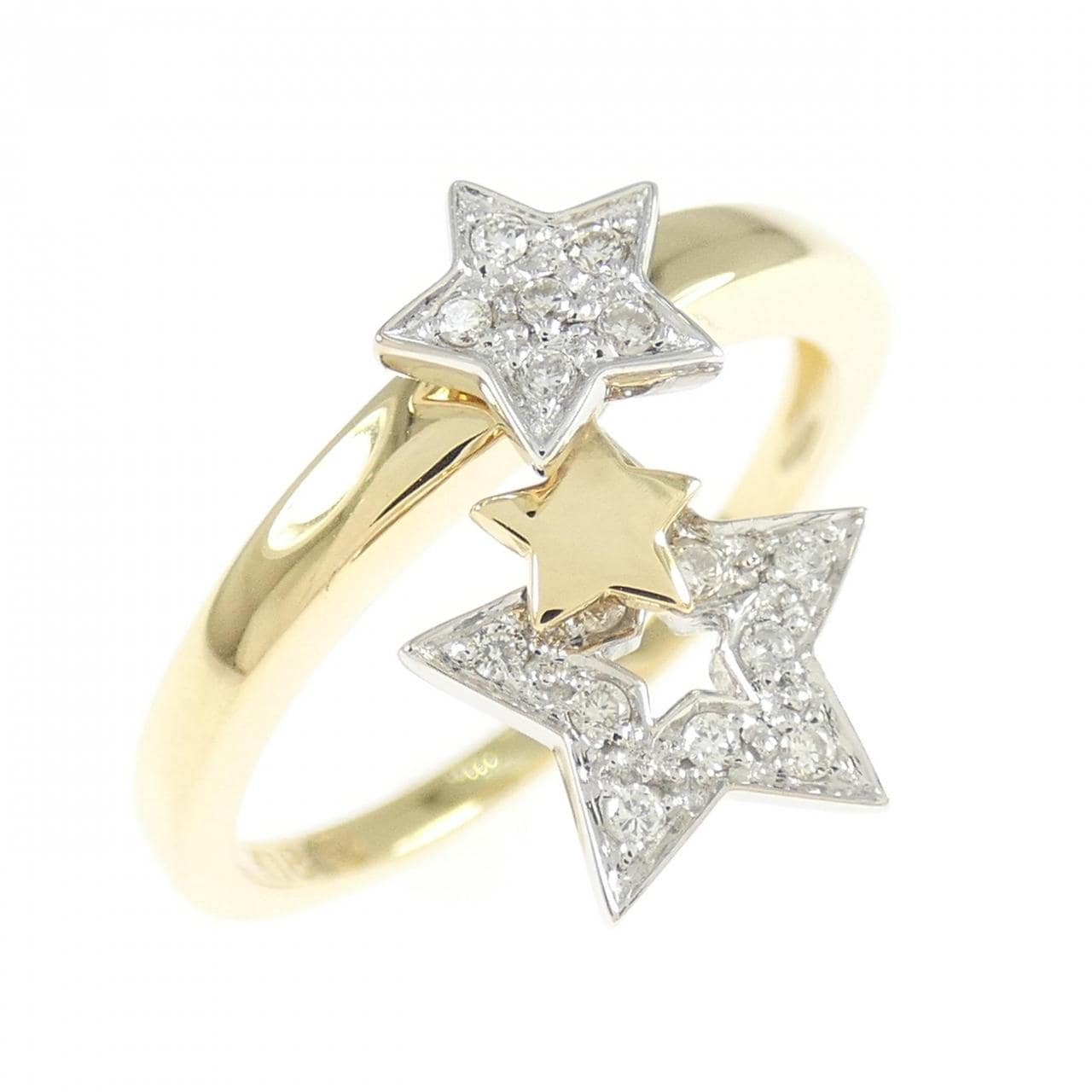 K18YG/K18WG スター ダイヤモンド リング