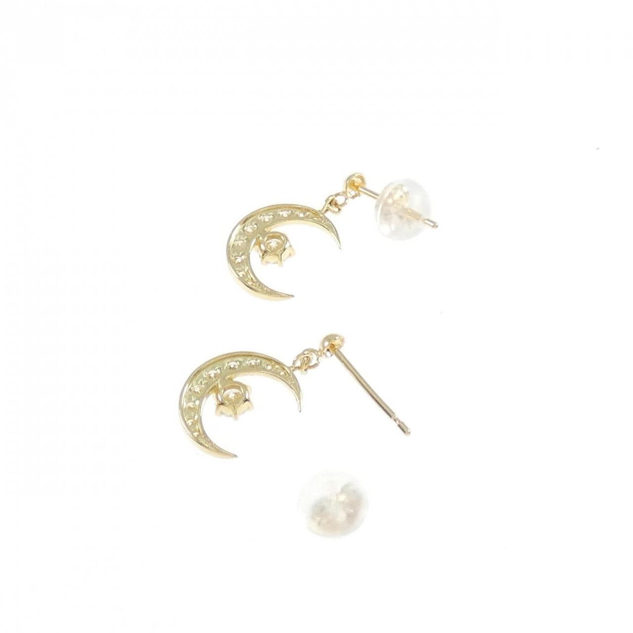 [Remake] K18YG moon Diamond earrings 0.40CT