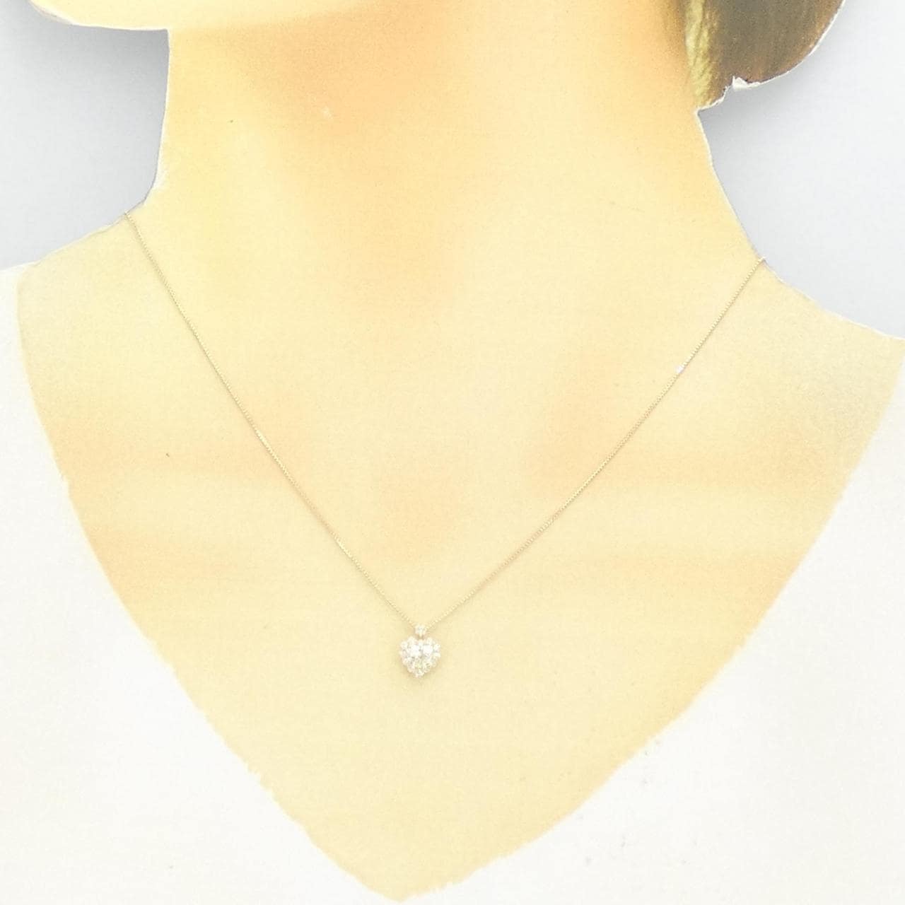 【新品】K18YG ハート ダイヤモンド ネックレス 0.36CT