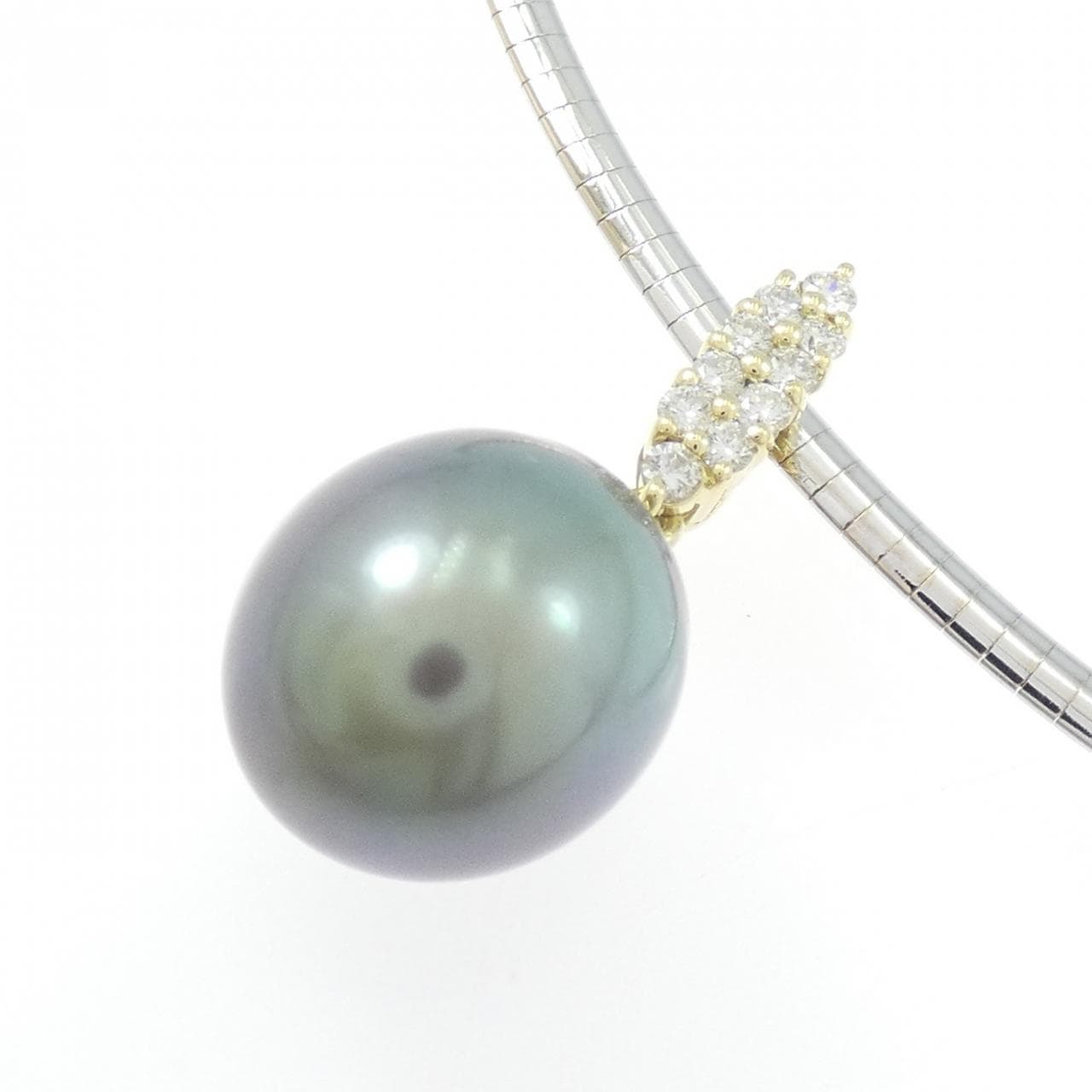 K18YG/750YG/750WG 黒蝶パール ネックレス