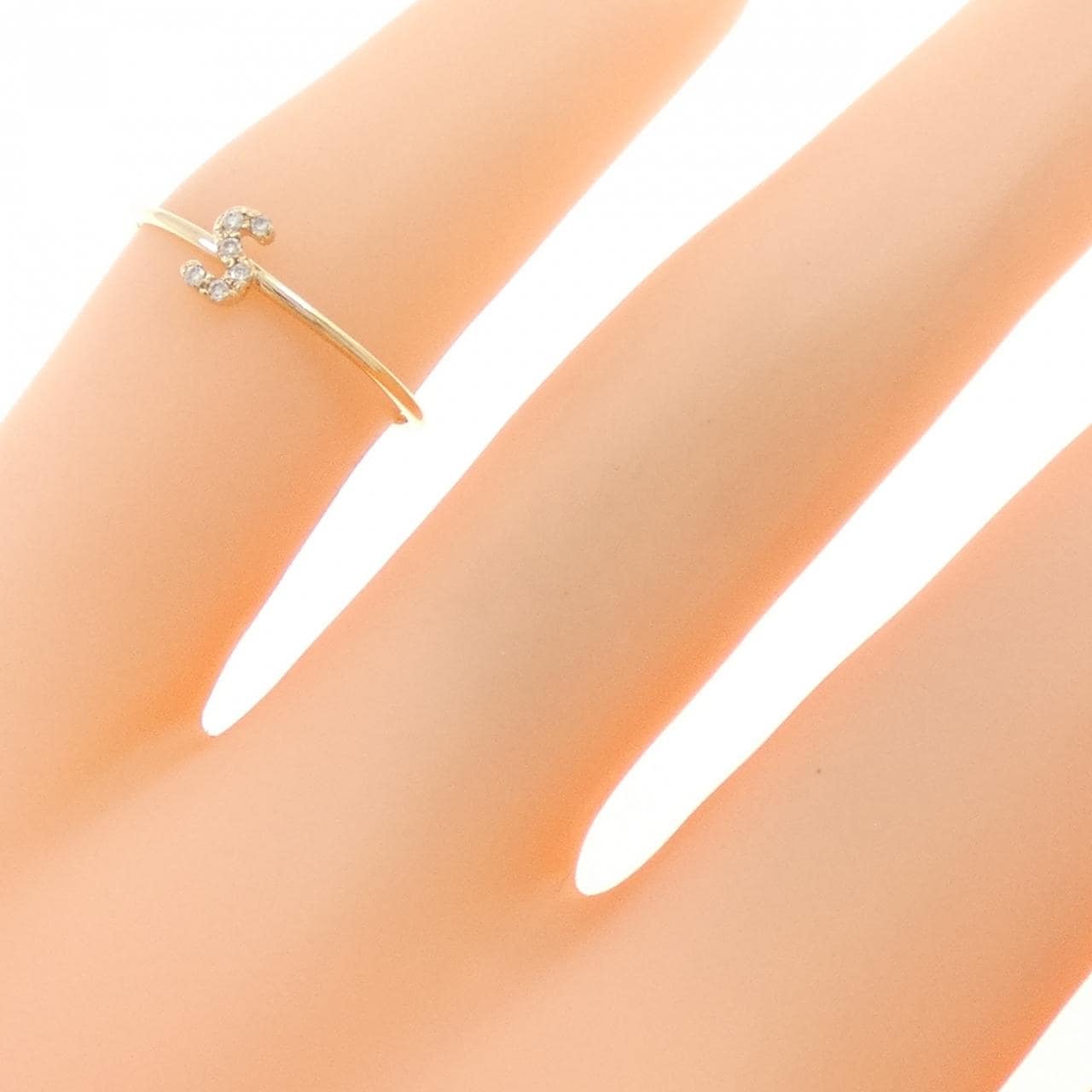 クミキョク イニシャル ダイヤモンド ピンキー リング 0.01CT