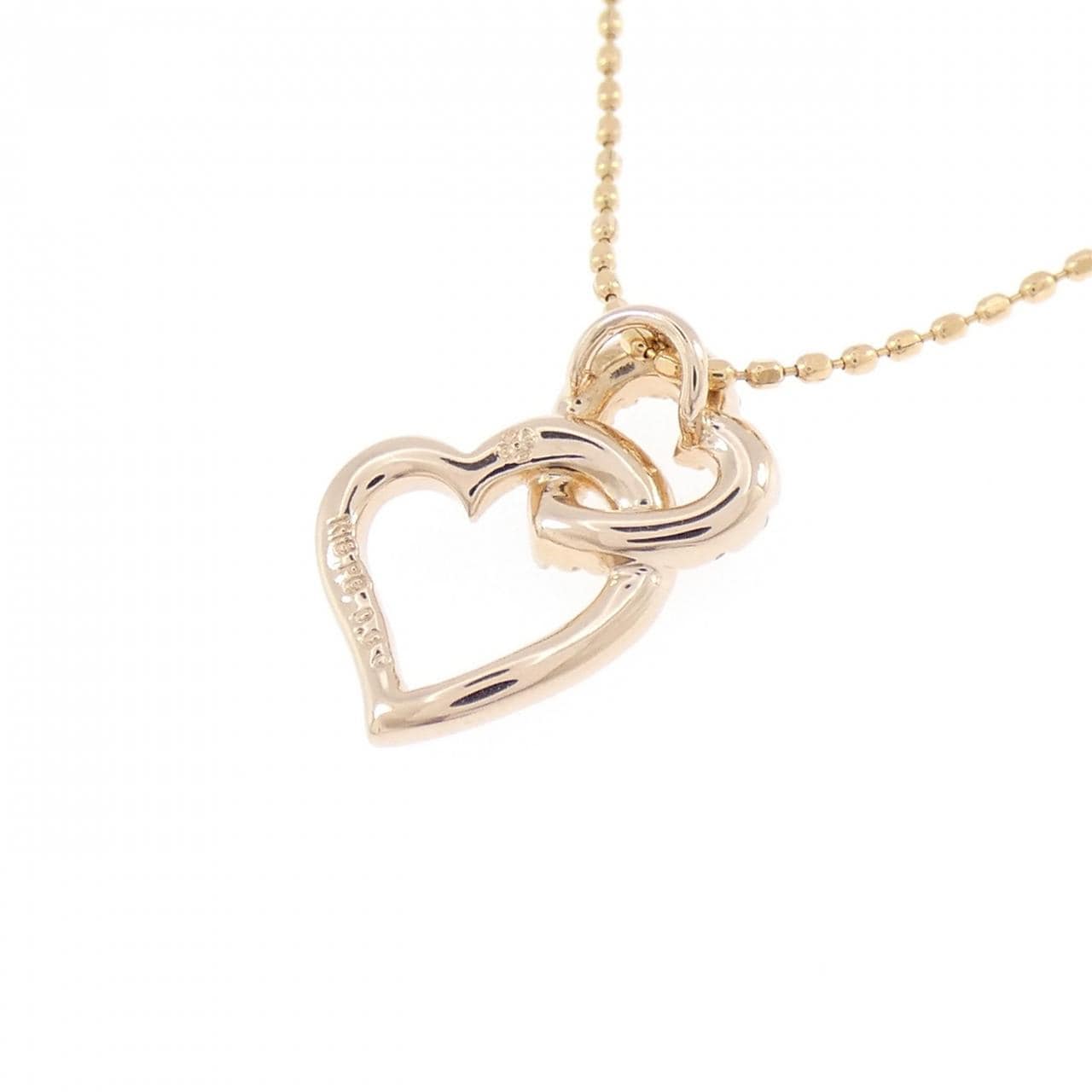 K18PG ハート ダイヤモンド ネックレス 0.06CT