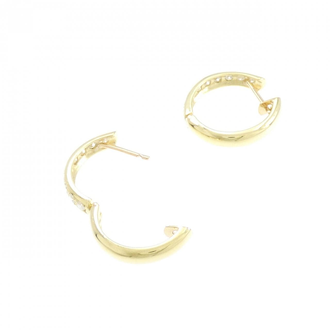 K18YG Hoop Diamond Earrings 0.70CT