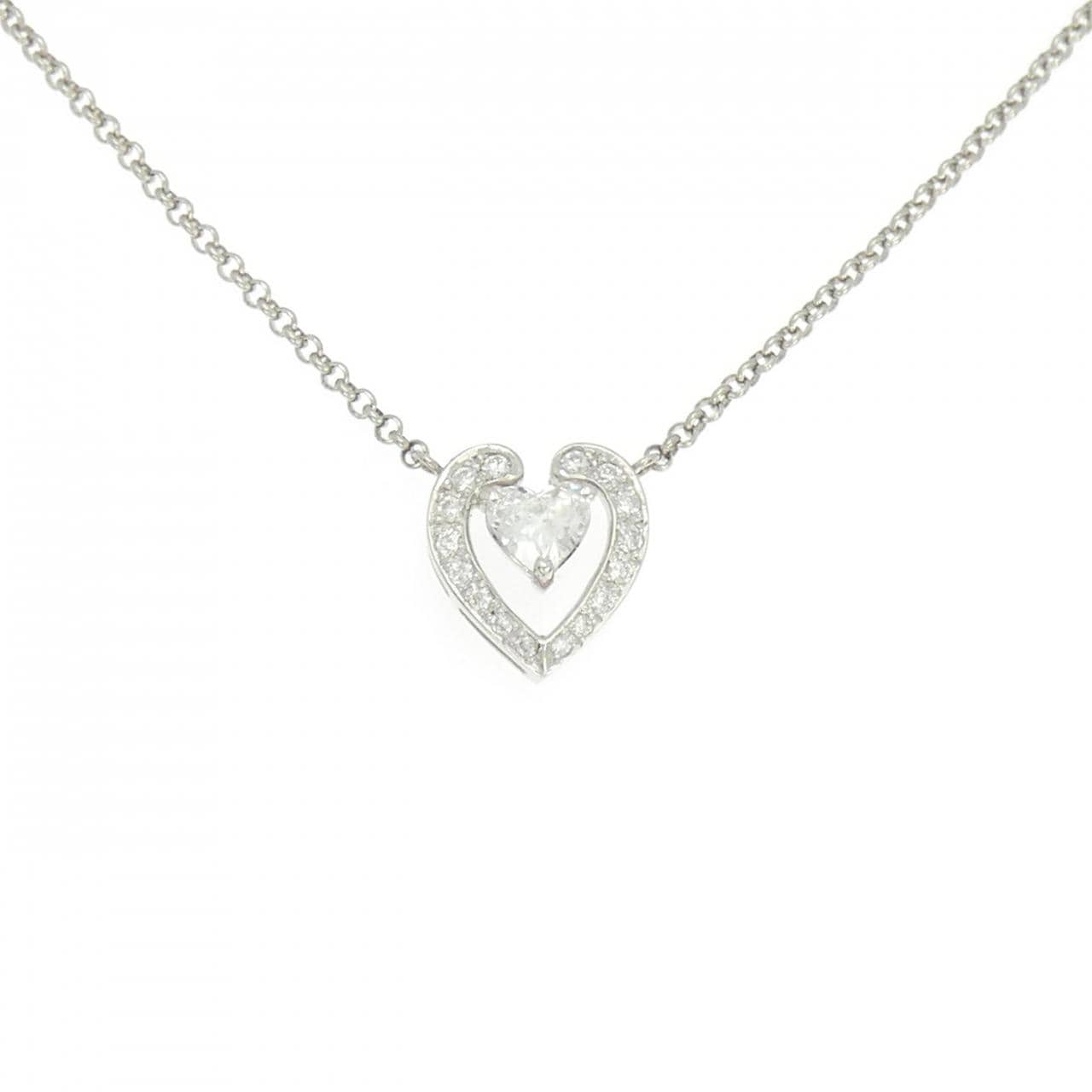 PT900/PT850 ダイヤモンド ネックレス 0.350CT F SI2 ハートシェイプ