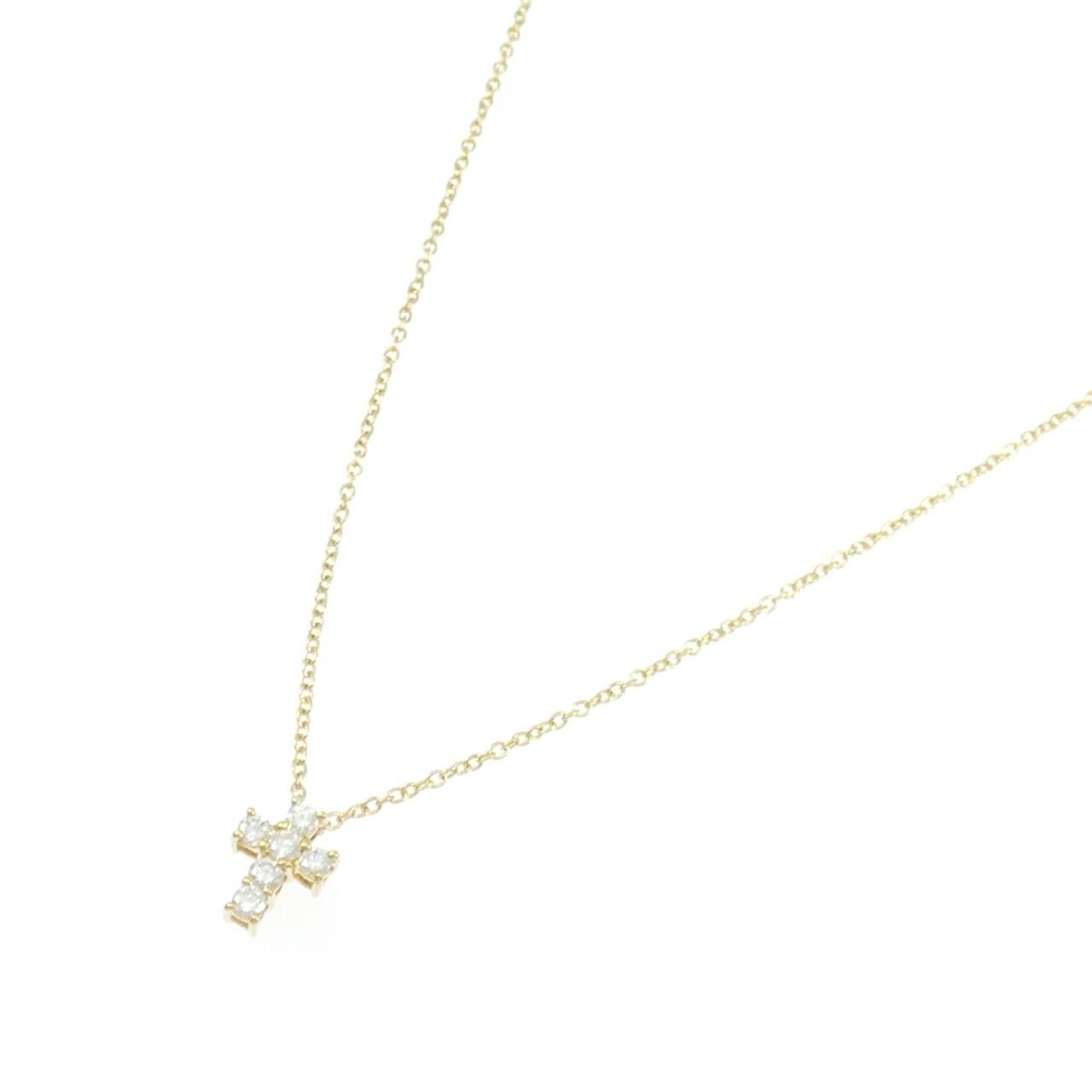 K18YG クロス ダイヤモンド ネックレス 0.32CT