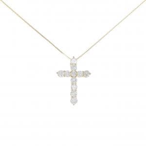 K18YG クロス ダイヤモンド ネックレス 1.62CT