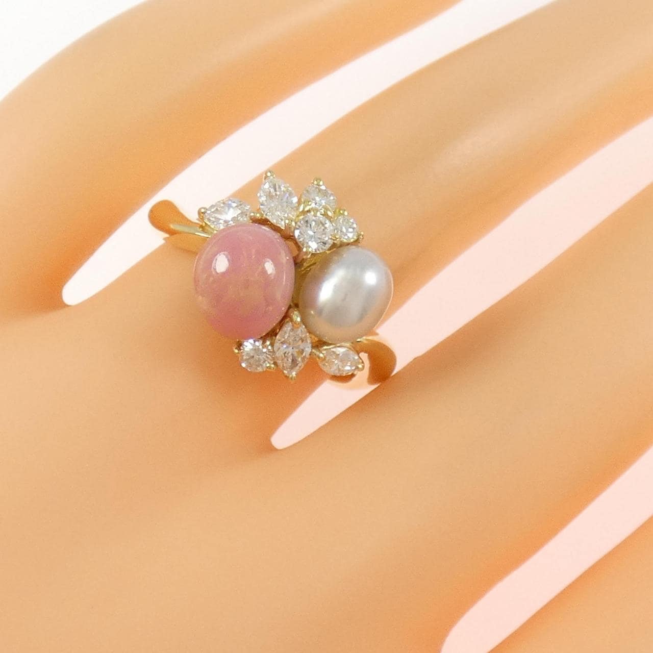 K18YG カラーストーン リング