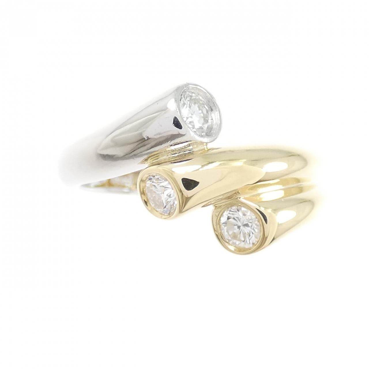 K18YG/PT900 ダイヤモンド リング 0.37CT