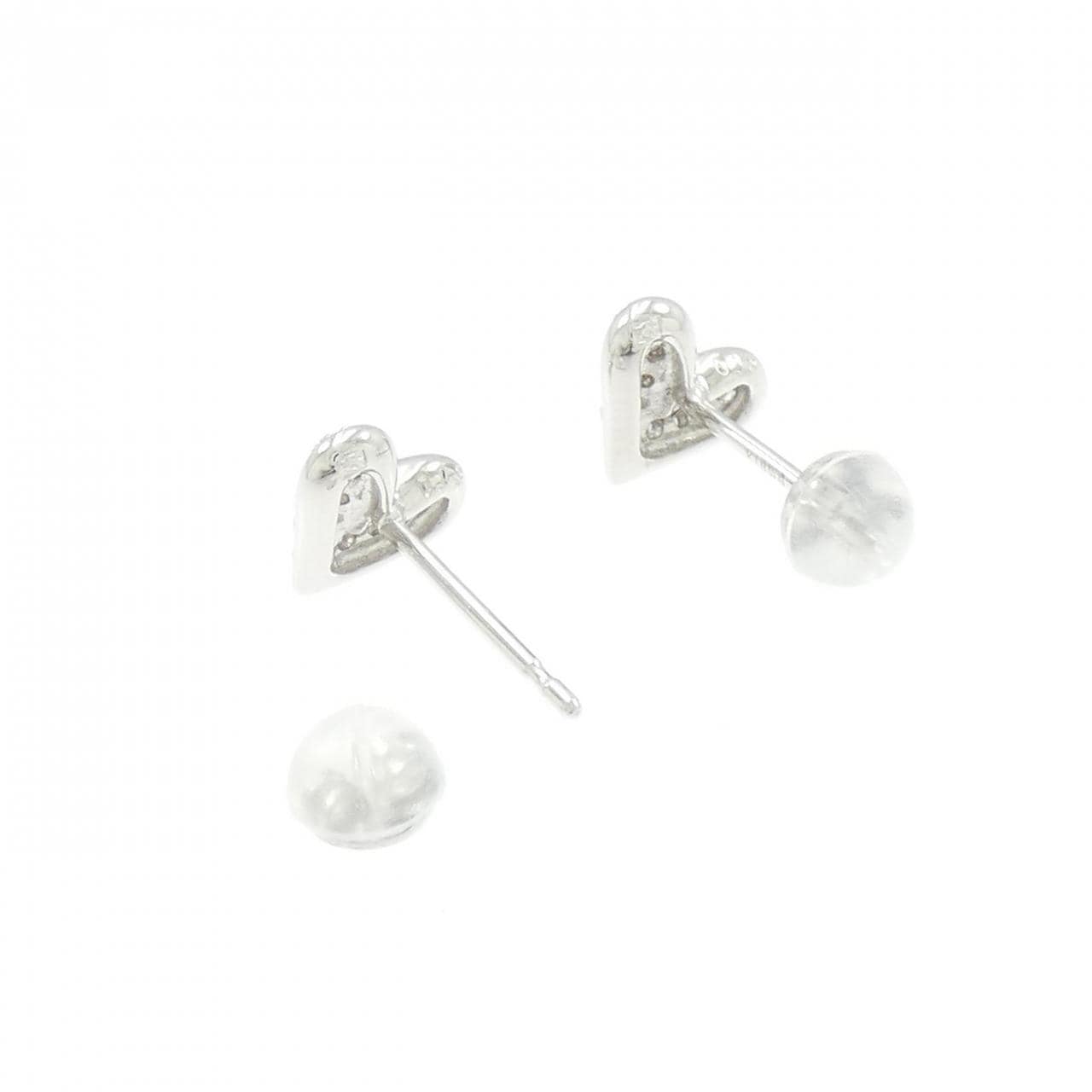 K18WG ハート ダイヤモンド ピアス 0.24CT