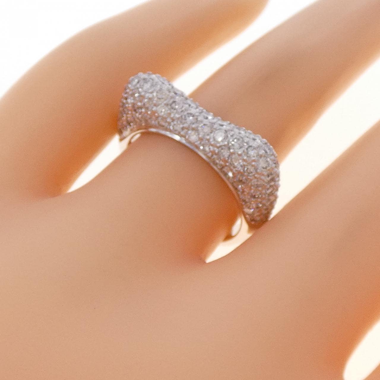 K18WG パヴェ ダイヤモンド リング 1.71CT