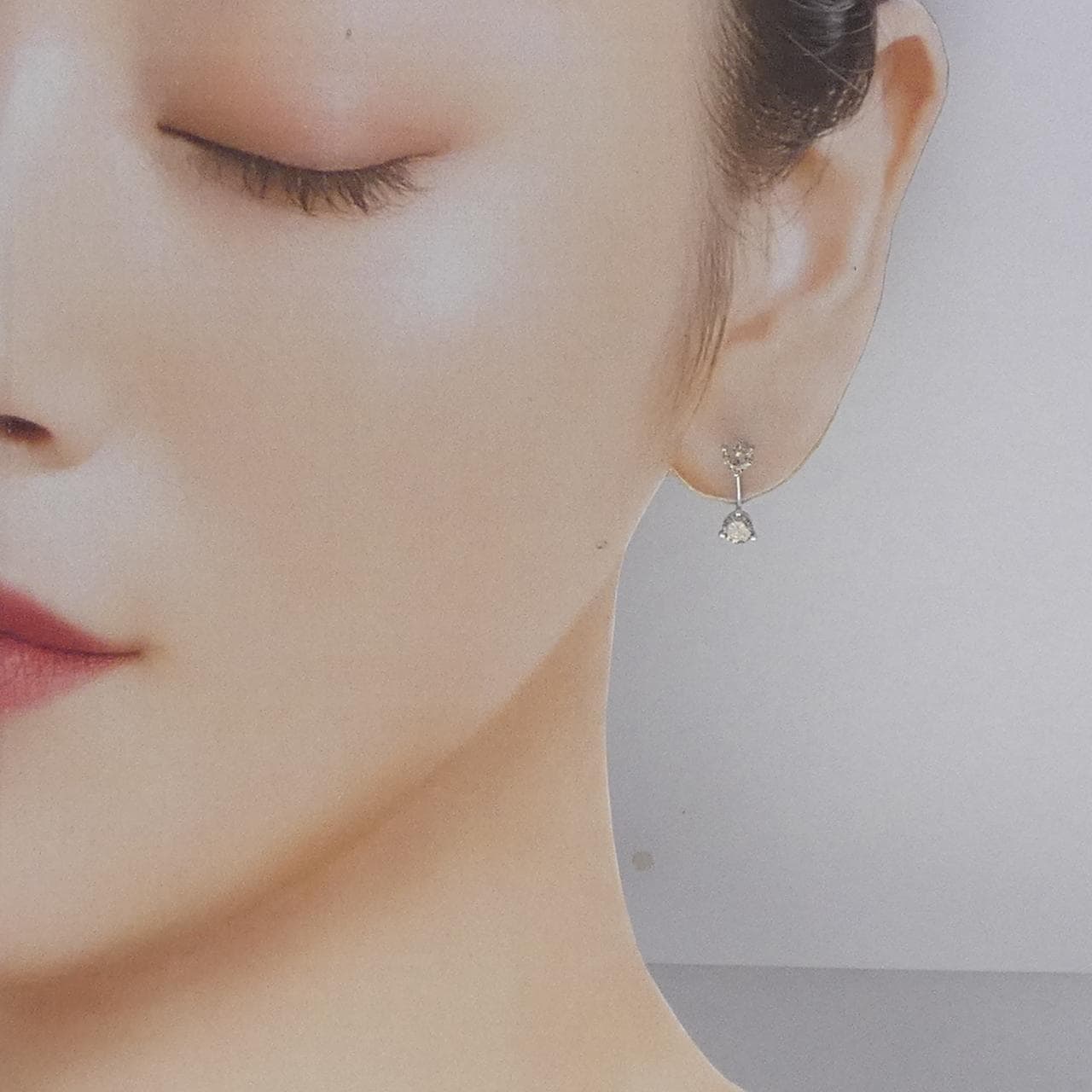 K18WG ダイヤモンド ピアス 1.00CT