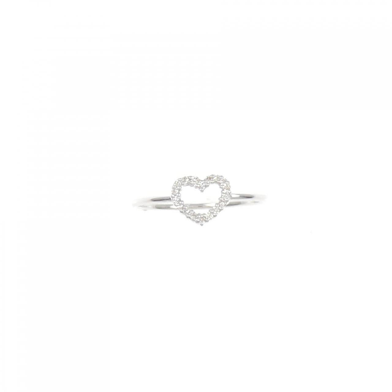 K10WG Heart Diamond Ring 0.07CT