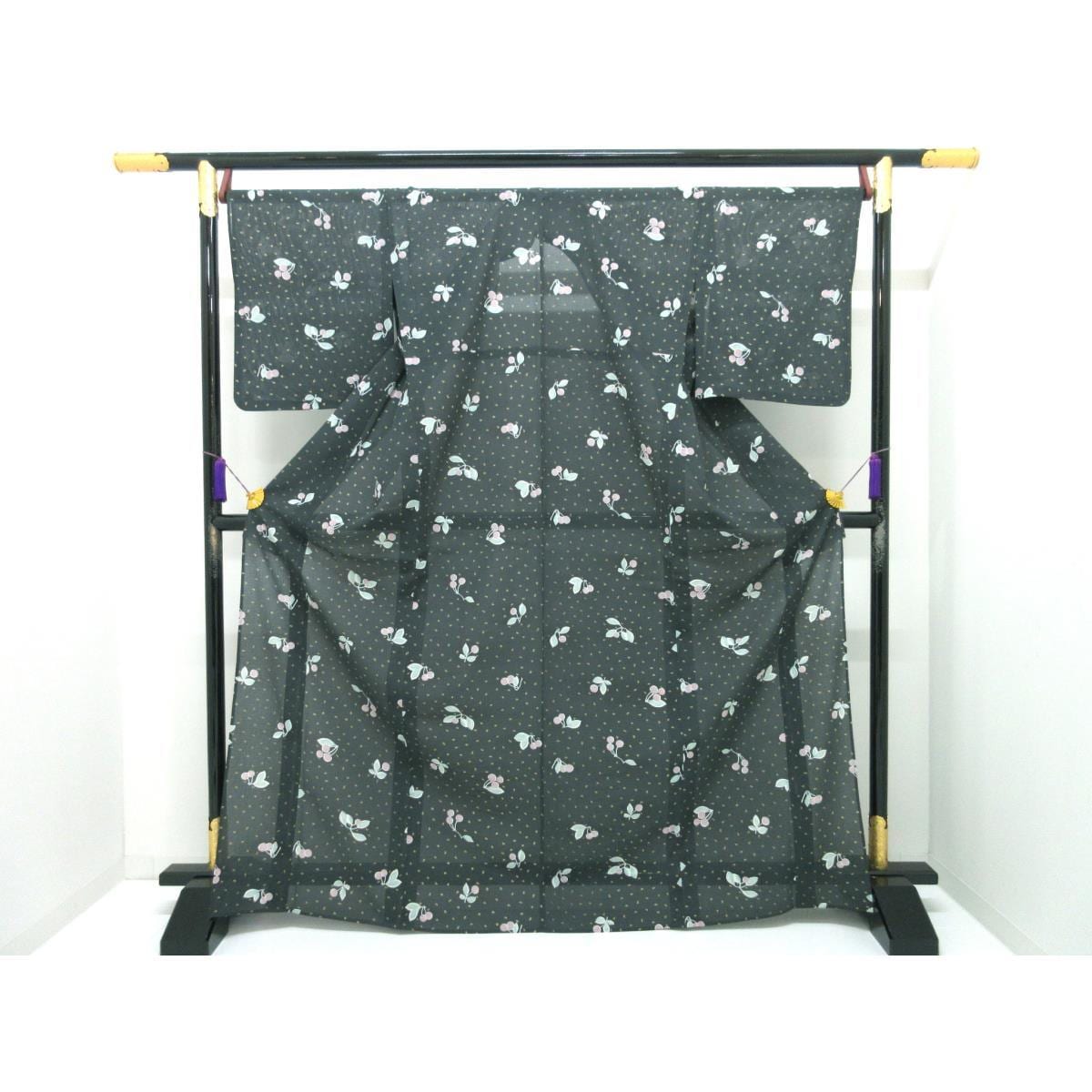 化繊　単衣　絽織小紋　Ｋａｎｓａｉ