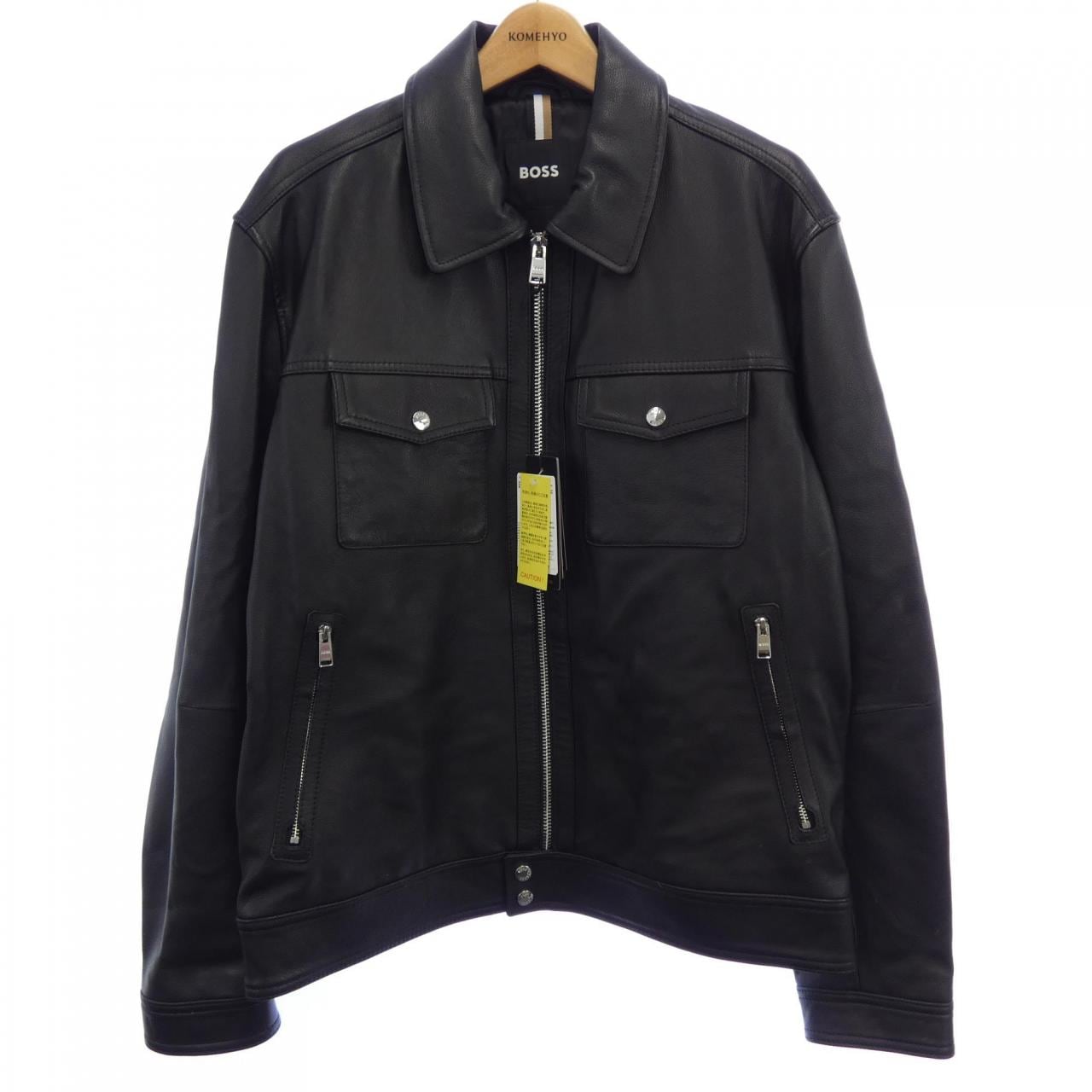 ボス BOSS レザーライダースジャケット