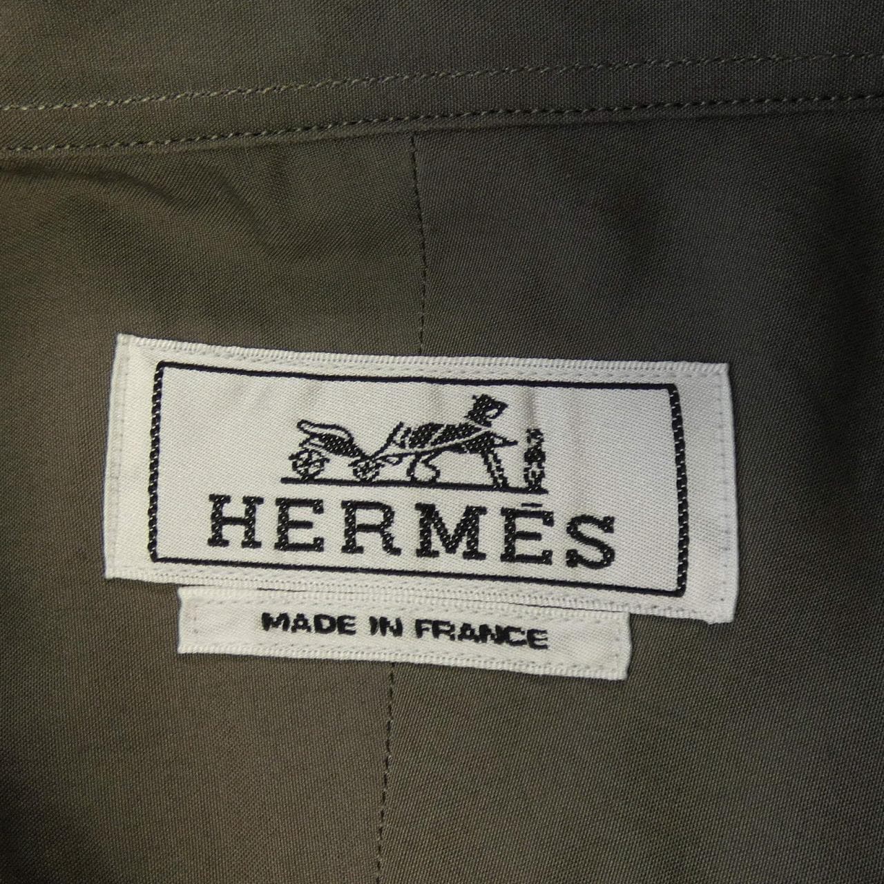 エルメス HERMES シャツ レザーディテール 656200H2 S／Sシャツ