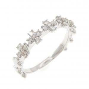 K18WG クロス ダイヤモンド リング 0.50CT