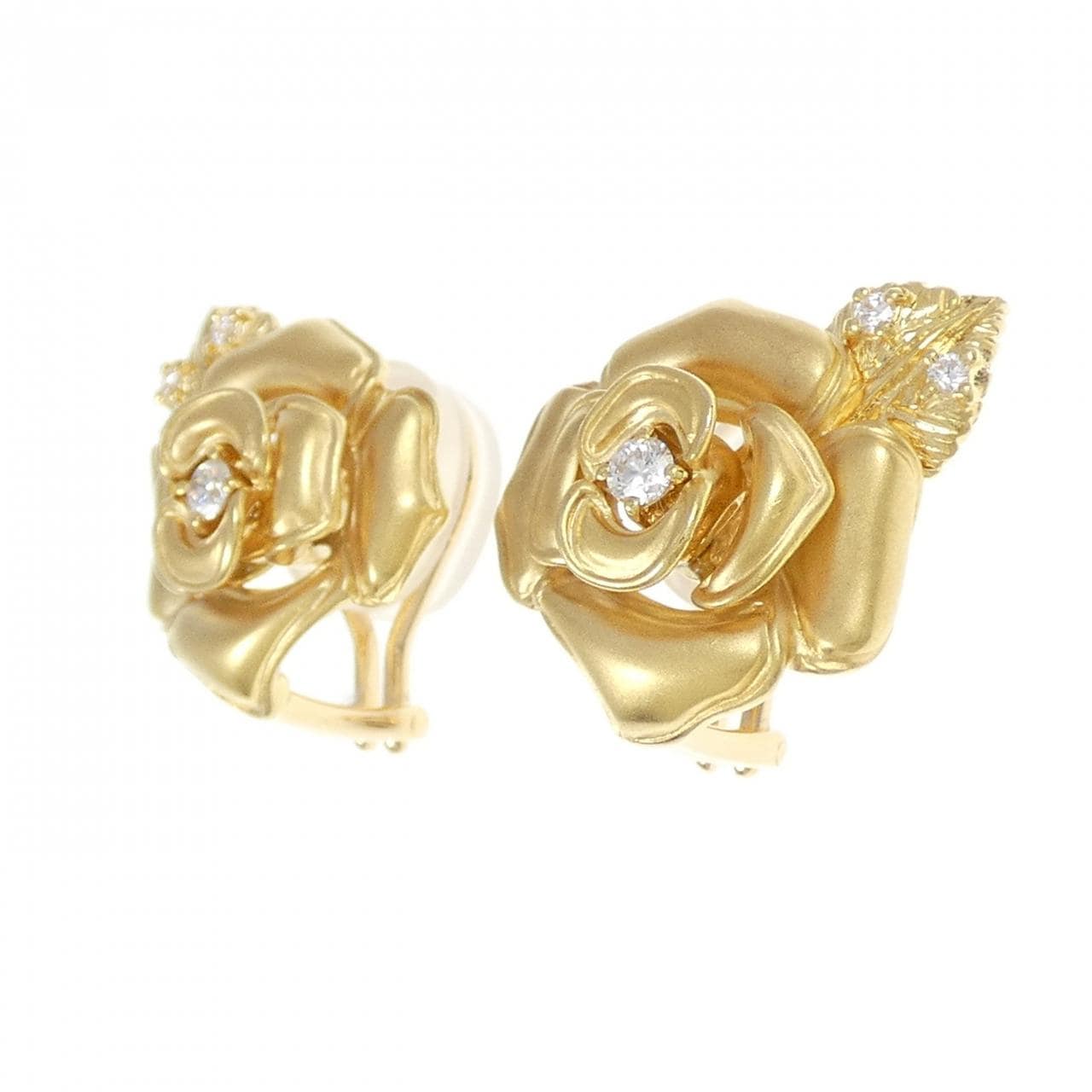 ミキモト ローズ ダイヤモンド イヤリング 0.18CT