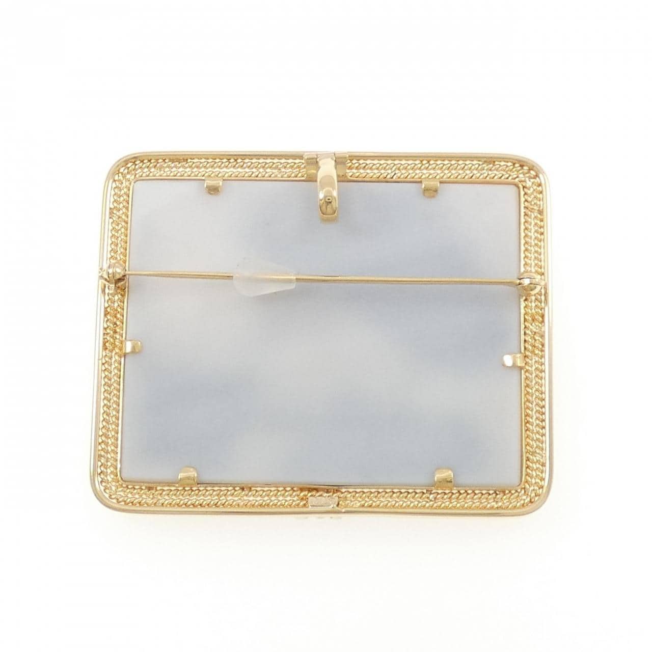 K18YG メノウカメオ ブローチ