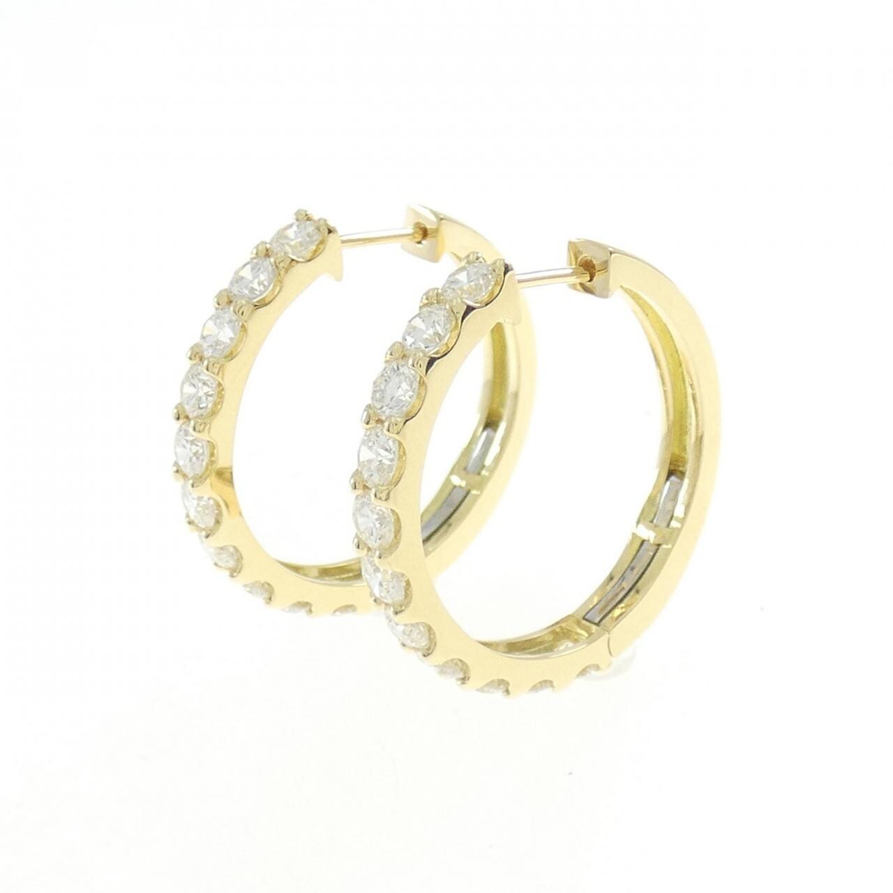 【新品】K18YG ダイヤモンド ピアス 2.028CT