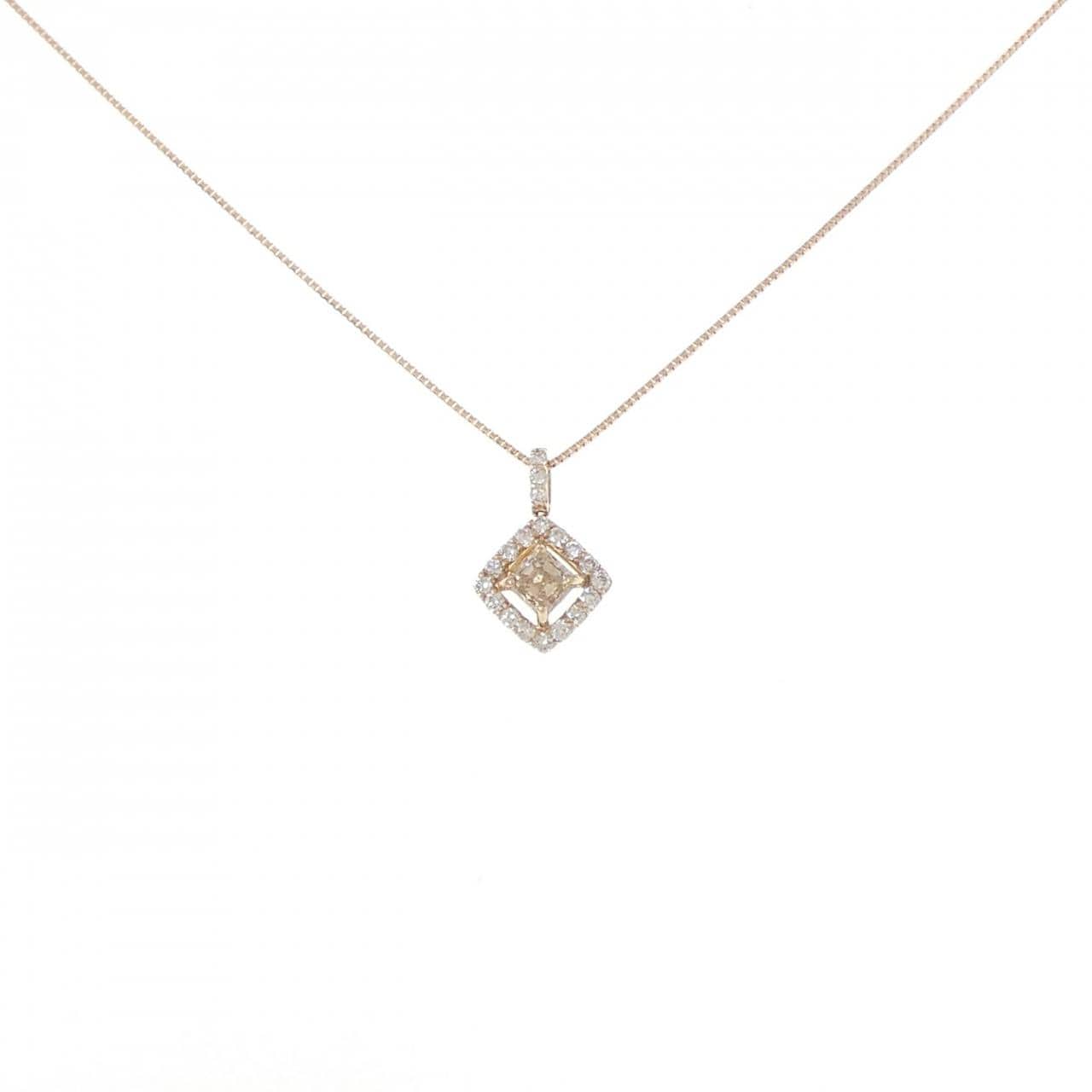 【新品】K18PG ダイヤモンド ネックレス 0.37CT