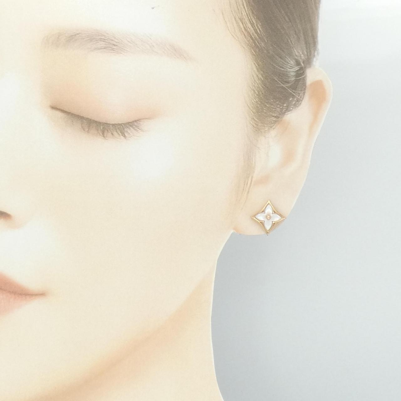 LOUIS VUITTON Puce Star Blossom Nacre Earrings One Ear