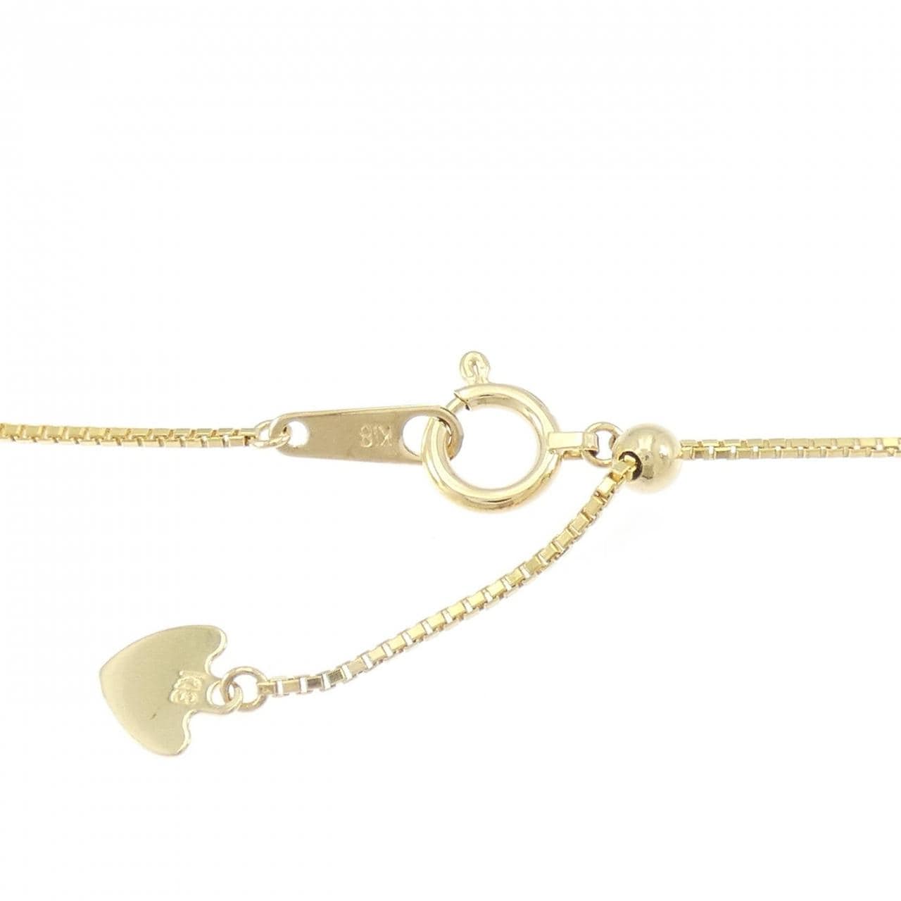 K18YG(枠) ダイヤモンド コイン ネックレス 0.01CT