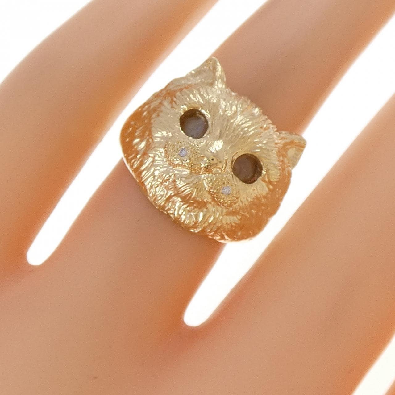 K18YG キャット クリソベリルキャッツアイ リング