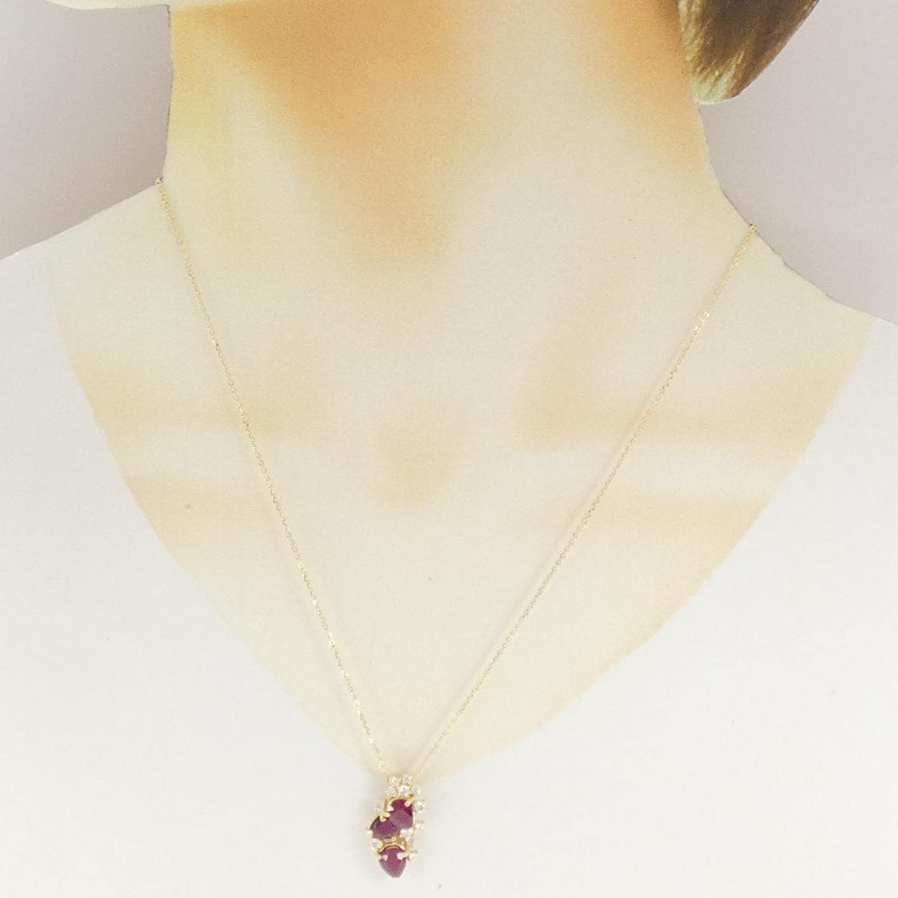K18YG ルビー ネックレス 2.66CT