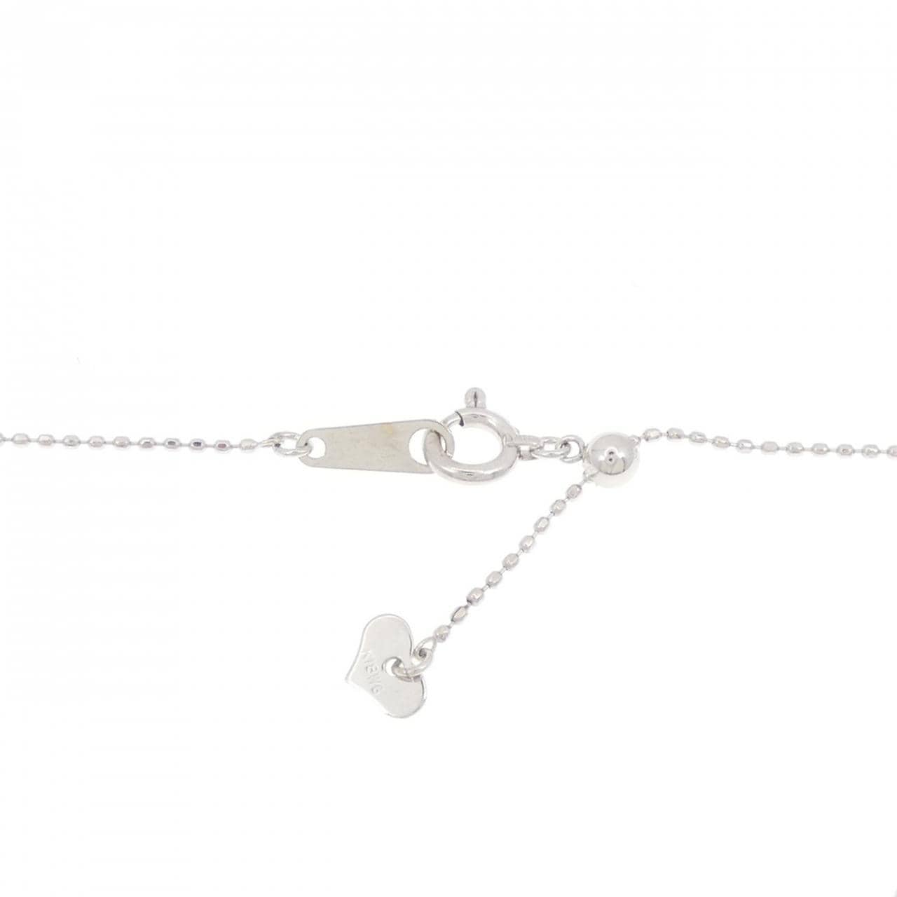 K18WG スリーストーン ダイヤモンド ネックレス 0.25CT
