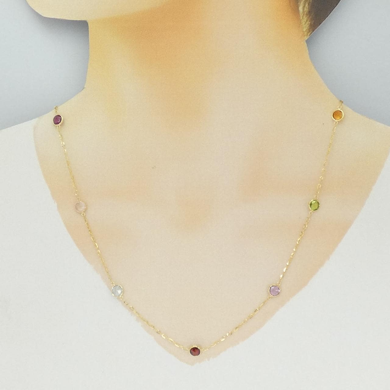 K18YG カラーストーン ネックレス