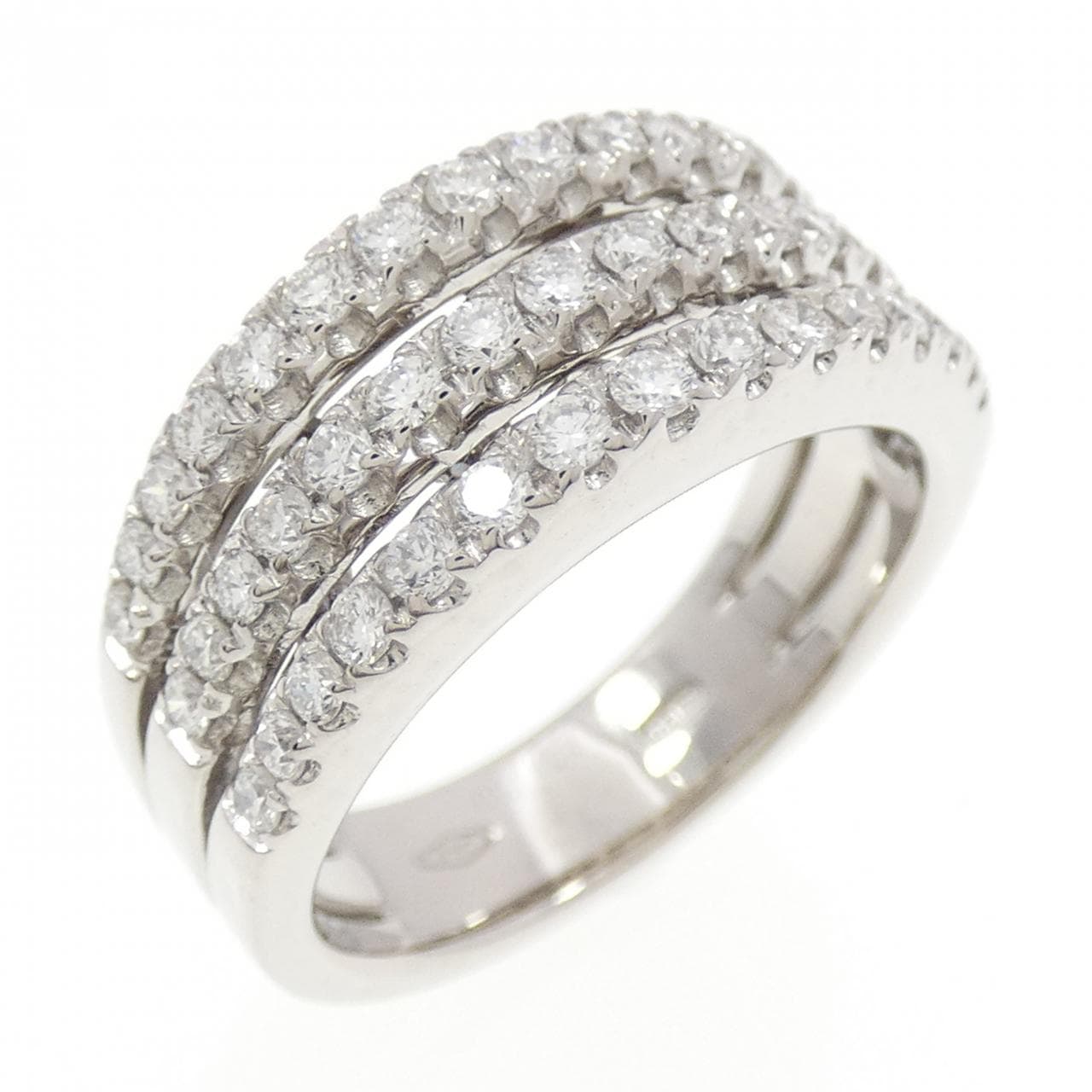 750WG パヴェ ダイヤモンド リング 0.73CT