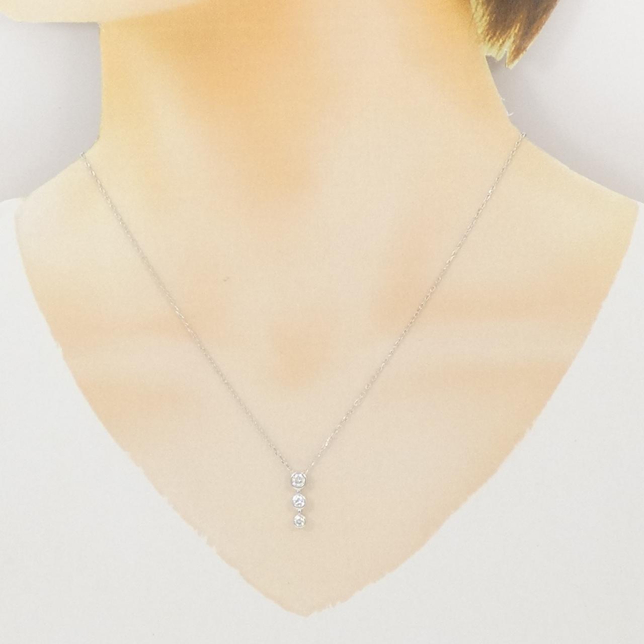 K18WG ダイヤモンド ネックレス 0.30CT
