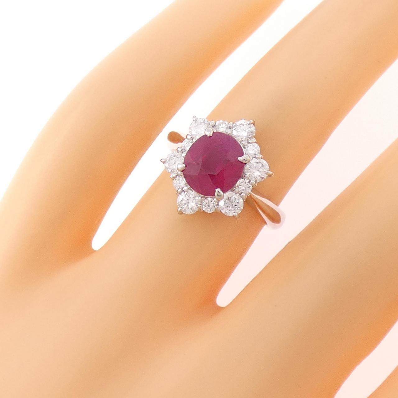 PT900 ルビー リング 2.07CT